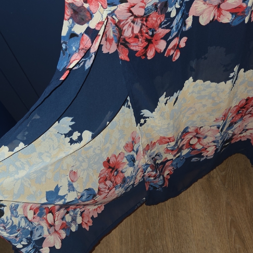 Pink Owl Long Navy Floral Halter Maxi Dress - Picture 5 of 6
